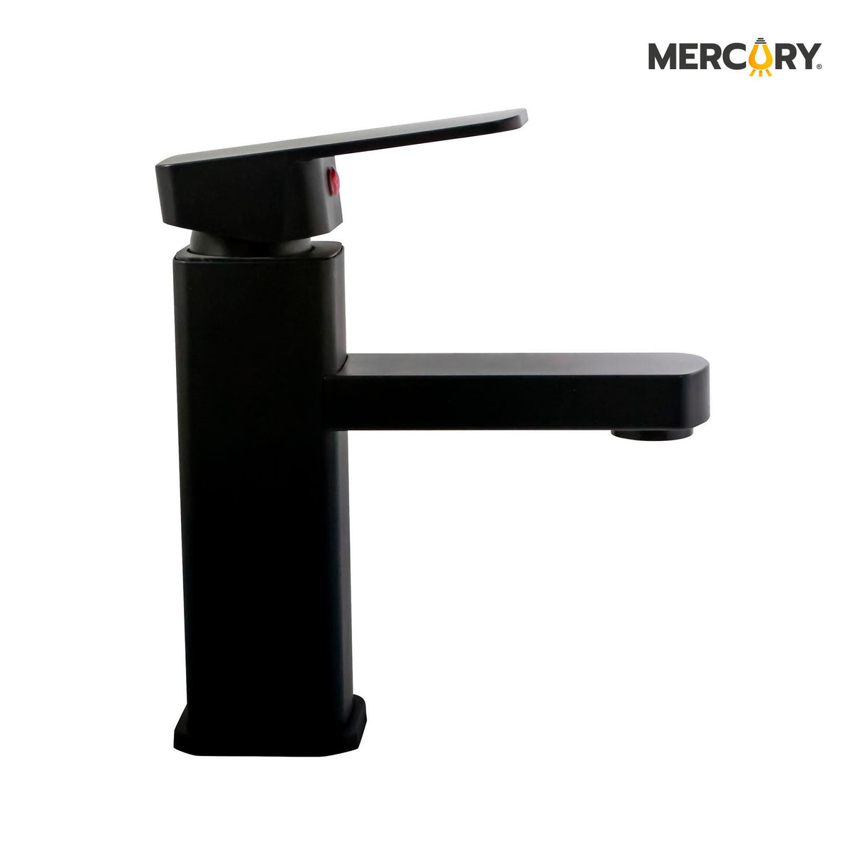 Llave Lavamanos Luxury Negro Mate Cuerpo Cuadrado Bajo