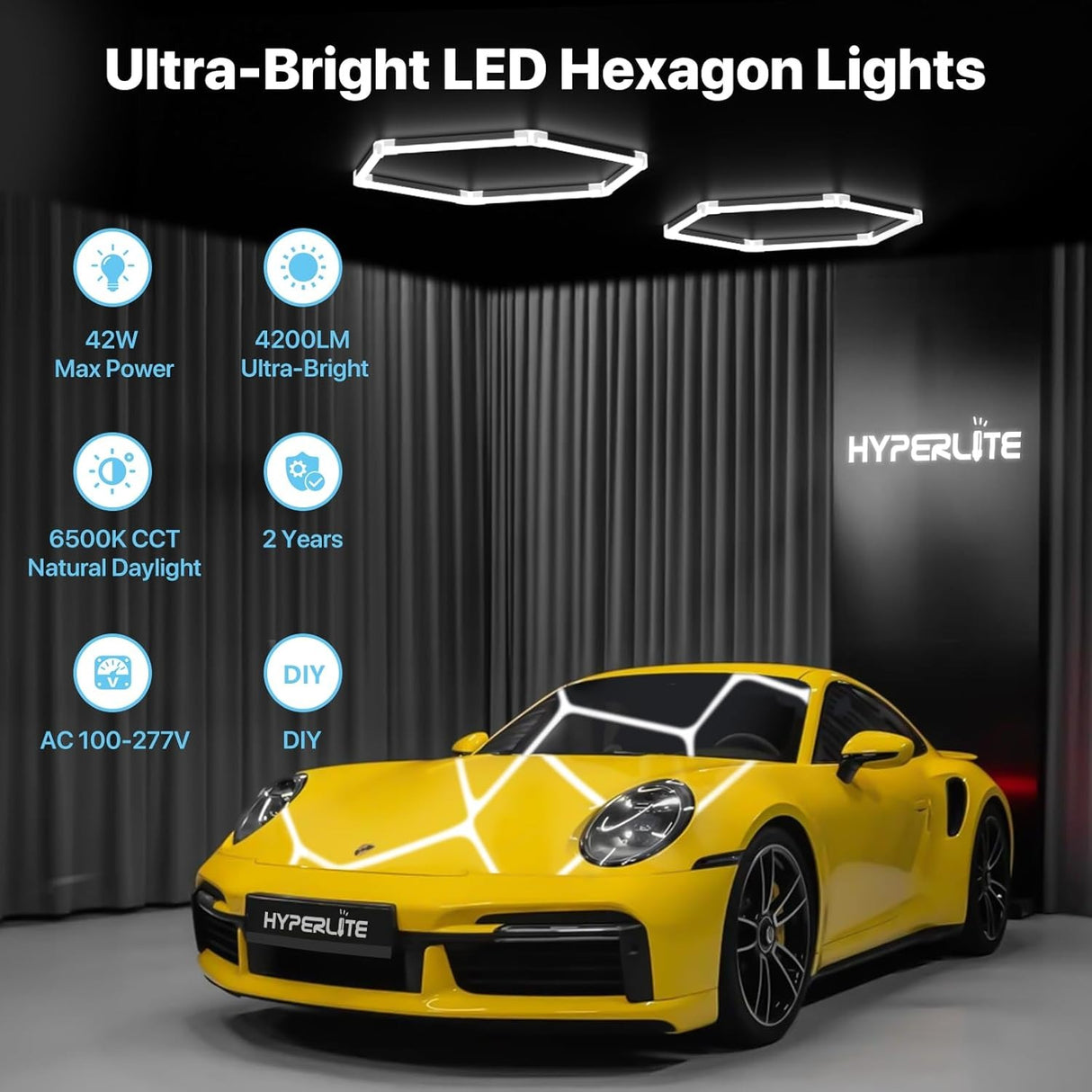 Hexagono LED 30 Cms 1,20 x 1,60 Mts